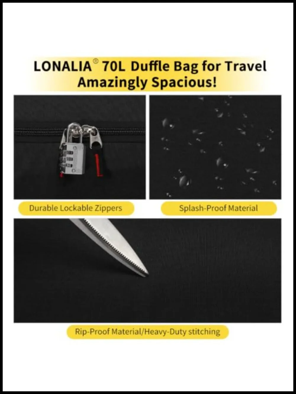 N/A 70l duffle